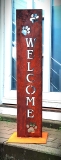Schild Welcome mit Pfoten