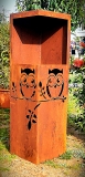 30x30 Säule Zwei kleine Eulen auf nem Ast mit Öffnung