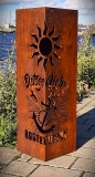 30x30 Säule Ostsee liebe rostet nicht, Anker Sonne