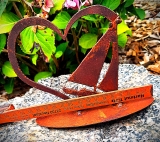 Auf Platte Segelschiff im Herz