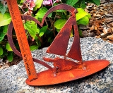 Auf Platte Segelschiff im Herz