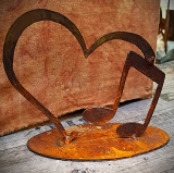 Auf Platte Note im Herz