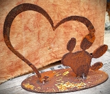 Auf Platte Pfote im Herz