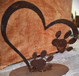 Auf Platte Doppel Pfote im Herz