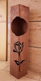 20x20 Säule Rose (Filigran) mit Öffnung und Zwischenfach
