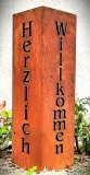 30x30 Säule Herzlich Willkommen