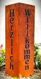 30x30 Säule Herzlich Willkommen