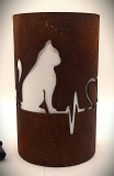 Windlicht Katze Herzlinie