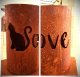 Windlicht Katze Love