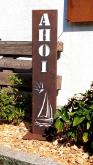 Schild Ahoi Segelschiff