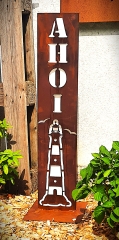 Schild Ahoi Leuchtturm ( klassiker )