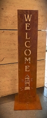 Schild Welcome Leuchtturm Welle