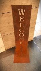 Schild Welcome Leuchtturm Welle