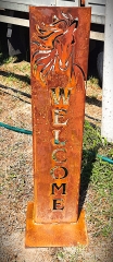 Schild Welcome Pferdekopf