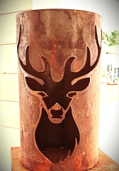 Windlicht Hirschkopf offen