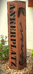 Säule Ankerplatz, Möwe, Anker
