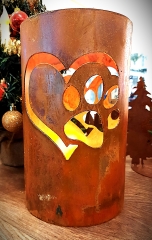 Windlicht Pfote im Herz