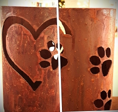 Windlicht Pfoten ins Herz